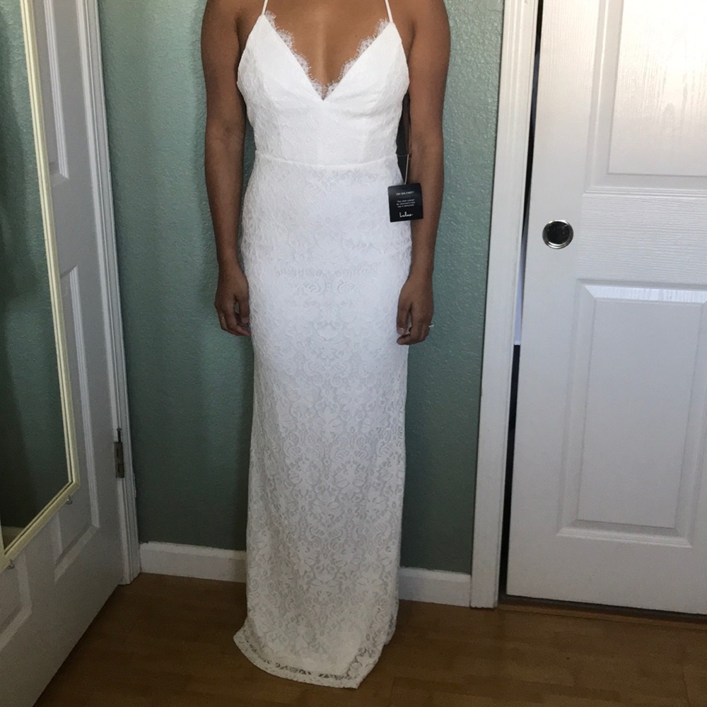 Alice White Lace Maxi Backless Dress